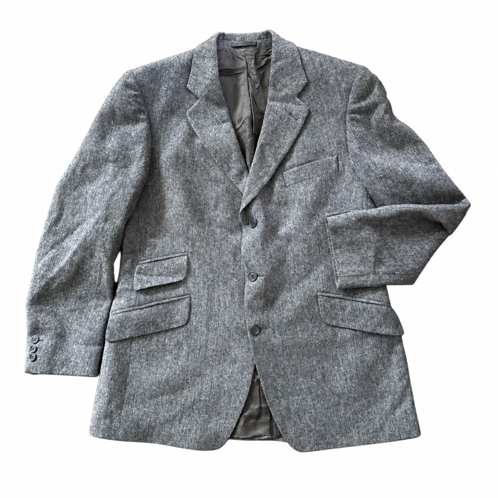 Magee Donegal Tweed Sport Coat Men 42R Gray Pure Wool Ireland Blazer Vintage